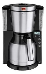 Produktbild: Melitta LOOK Therm Timer – Kaffeemaschine mit Timer, Filterkaffeemaschine mit Thermokanne aus Edelstahl, für bis zu 10 Tassen Kaffee, schwarz