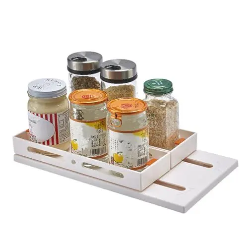 Produktbild: Melldrry Gewürzregal Ausziehbar, Drehteller Organizer, Schrank Organizer Küche, Drehbar Lazy Gewürzregal Küchen Organizer, Drehplatter Organizer Für Schrank Kühlschrank Küchen Arbeitsplaatte