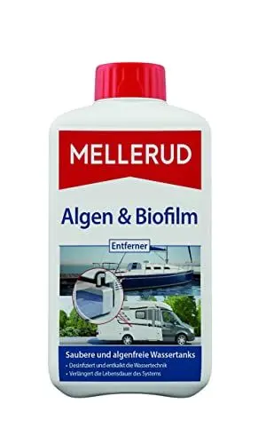 Produktbild: MELLERUD Algen und Biofilm Entferner | 1 x 1 l | Effiziente Grundreinigung der Wassertanks und Leitungen in Booten und Reisemobilen