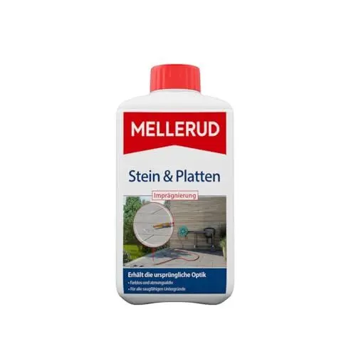 Produktbild: MELLERUD Stein & Platten Imprägnierung | 1 x 1 l | Langanhaltender Schutz vor Schmutz und Nässe von saugfähigen Untergründen im Innen- und Außenbereich