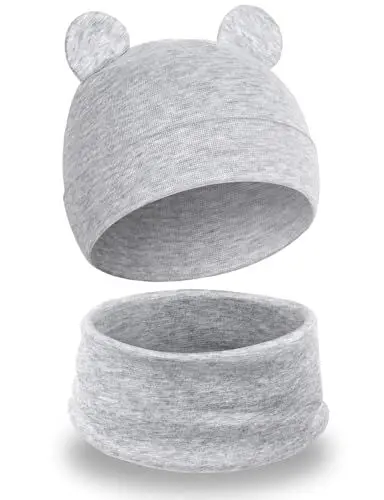 Produktbild: MELLIEX Baby Strickmütze Winter Babymütze Junge Warme Kindermütze Junge Mädchen Beanie Mütze Dicke Wintermütze - Grau
