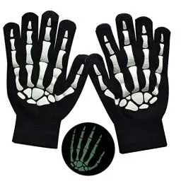 Produktbild: MELOP Handschuhe Totenkopf Knochen gemustert für Kostüm Halloween Winter Gestrickte warme Handschuhe im Freien Fahrradhandschuhe