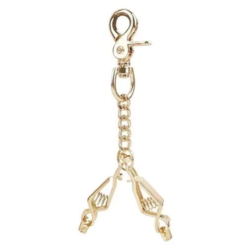 Produktbild: MELOTOUGH Metall-Handschuh-Clip-Halter für Arbeitshandschuh-Clip, robuste Stahl-Handschuh-Clips mit 2 Krokodilklemmen für Bau, taktisch, Skifahren (Gold)