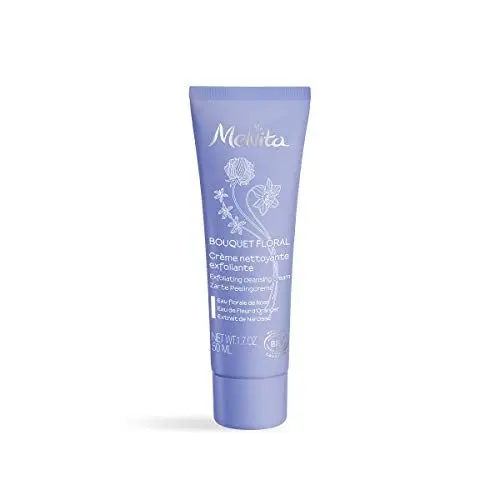 Produktbild: Melvita – Peeling-Reinigungscreme Bouquet Floral – Entfernt sanft abgestorbene Hautzellen und Unreinheiten – 99% natürlich – Tube 50 ml