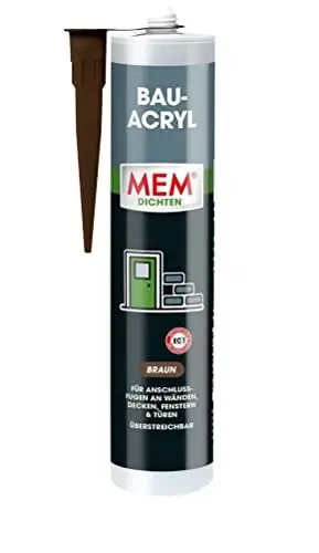 Produktbild: MEM Bau-Acryl, Dichtungsmasse für Risse und Anschlussfugen, Lösemittelfrei, Innen- und Außenbereic, Braun, 300 ml