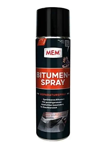 Produktbild: MEM Bitumen-Spray, Zur Abdichtung und für kleinere Reparaturen, Für verschiedene Untergründe, Schnelltrocknend, Schwarz, 500 ml