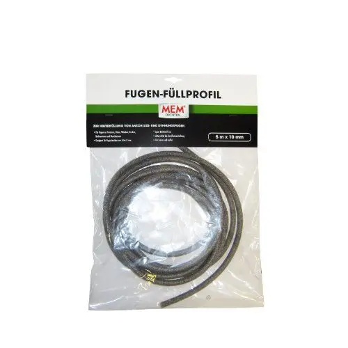 Produktbild: MEM Fugen-Füllprofil, Rundprofil aus PE-Schaum für Anschluss- und Dehnungsfugen im Innen- und Außenbereich, Für stabilere Fugen bei Fugenbreiten von 6 bis 8 mm, 5 m x 1 cm, Grau