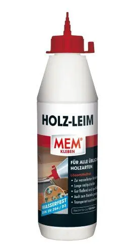 Produktbild: MEM Holz-Leim Wasserfest, Holz- und Parkettleim für Fertigparkett, Laminatböden und Spanplatten, Für alle üblichen Holzarten, Gebrauchsfertig, Lösemittelfrei, 550 g, Weiß (transparent austrocknend)