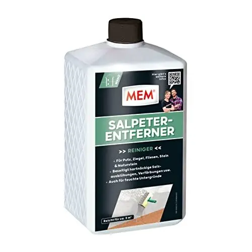Produktbild: MEM Salpeter-Entferner, Anwendungsfertiger Stein- und Wandreiniger, Einfache Anwendung innen und außen, Für verschiedene Untergründe, Lösemittelfrei, 1 l, Farblos