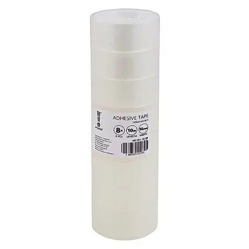 Produktbild: memobe Amex Klebeband - Transparente Allzweckband - Schule Büro Arbeit - Klebefilm beständig haltbar - klarer Tesafilm mit Akrylkleber - Mehrzweck Klebe Rollen - 18mm x 10m, 8 Stk.