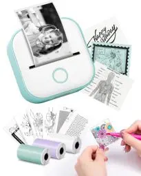 Produktbild: Mini Drucker - Tiny Printer T02 Mini Drucker für Smartphone Mini Thermodrucker Bluetooth Fotodrucker Aufkleber Drucker Mini Etikettendrucker für Lernen, Studiennotizen, Anatomische Diagramme, Fotos
