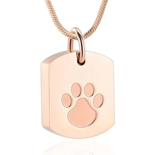 Produktbild: memorial jewelry Personalisierte Asche Halskette für Hund - benutzerdefinierte Foto & Text Haustier Asche Halskette, Haustier/Hund Urne Halskette für Asche, Hund Asche Keepsake Halskette