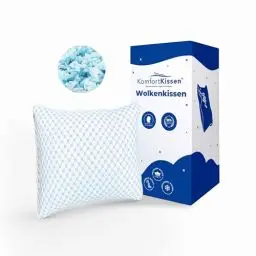 Produktbild: MKS Kopfkissen 80x80 – Ergonomisches Wolkenkissen für Entspannung – Weiches Kissen für Rücken-, Seiten- & Bauchschläfer – Memory Foam Kissen 80x80 mit kühlendem Gel für besseren Schlaf - Schlafkissen