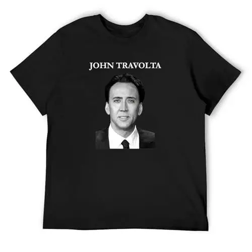 Produktbild: Men T-Shirt Nicolas Cage John Travolta Face Off Funny Cotton Tees Short Sleeve T Shirt O Neck Tops Adult Black XL