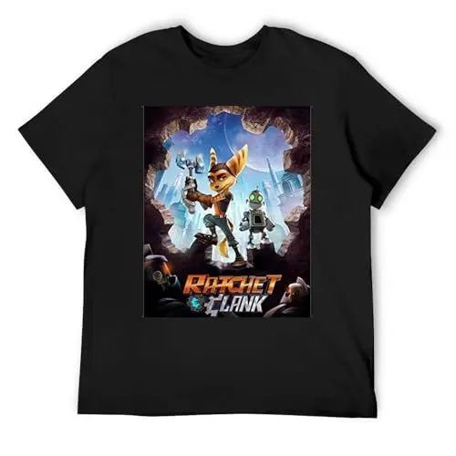 Produktbild: Men T Shirt Ratchet and Clank Design Causal S Funny T-Shirt Novelty T-Shirt Black M