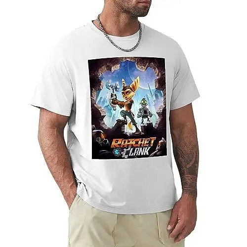 Produktbild: Men T Shirt Ratchet and Clank Design Causal S Funny T-Shirt Novelty T-Shirt White XXL