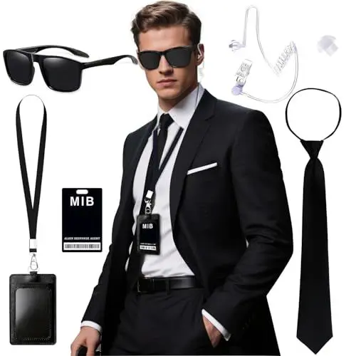 Produktbild: Men in Black Kostüm für Halloween Cosplay-Party Karneval Mafia Herren Kostüm Erwachsene fbi Spion Geheimagent Bodyguard Alien Kostüm