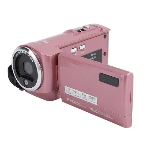 Produktbild: MENDUNER 2K Videokamera Camcorder, 48 MP 1080P HD Digitaler Vlogging Kamerarecorder für Aufnahmen, 2,4 Zoll 270 Grad Drehbarer IPS Bildschirm, 16 facher Zoom