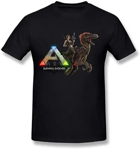 Produktbild: Men's Ark Survival Evolved Game O-Neck T-Shirt S BlackT Shirt Casual Round Neck Easy Tee Comfortable Tees Black M