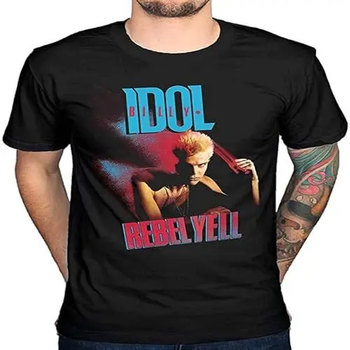 Produktbild: Men's Billy Idol Rebel Yell Cover T Shirt Black XXXL