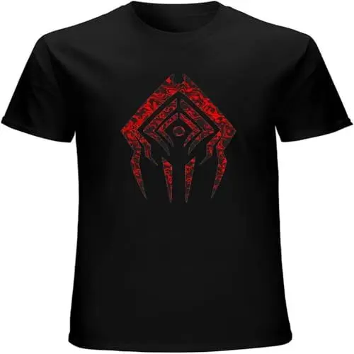 Produktbild: Men's Cotton Shirt Warframe T Shirt Stalker Sigil Short Sleeve Tee Casual 100% Cotton Funny Man Printed Tshirt Black L