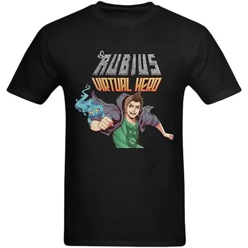 Produktbild: Men's EL Rubius Virtual Hero T Shirt Unisex 100% Cotton Short-Sleeve T-Shirts Black XXXL