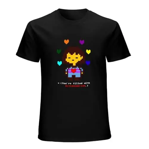 Produktbild: Men's Incomparable Undertale Determination Cotton Short-Sleeve T-Shirts Black S