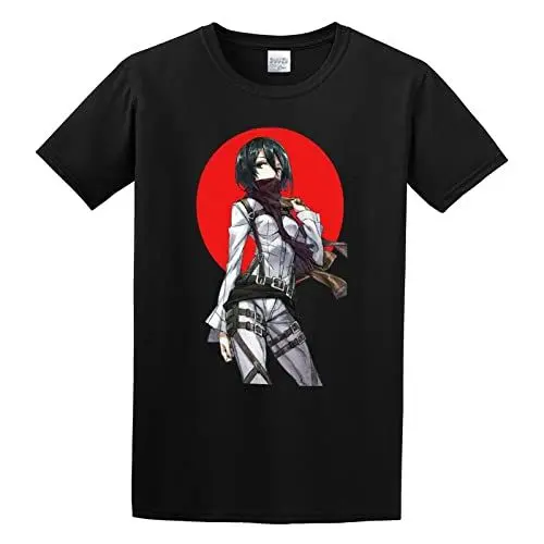 Produktbild: Men's Mikasa Ackerman O-Neck Cotton T Shirt Black XXXL