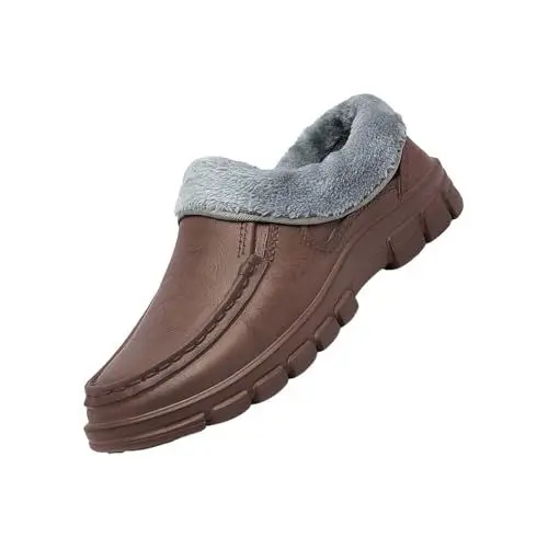 Produktbild: Men's Snow Boots Fashion Casual Sneakers Breathable Flat Bottom Casual Shoes Winter Padded Warm Men's Boots Weiße Schuhe Herren Anzug (Coffee, 43)