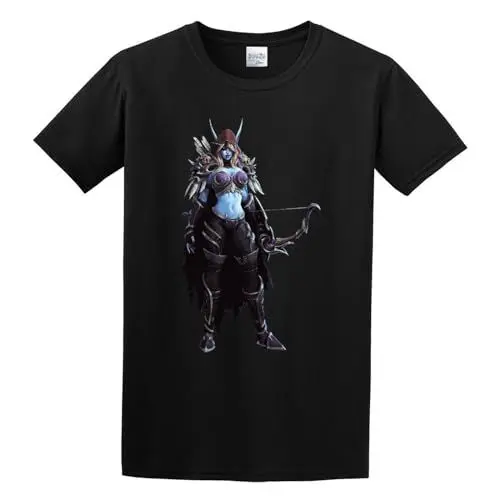 Produktbild: Men's Sylvanas Heroes of The Storm Character Art Men's T Shirt Fashion Casual Cool Tee Shirts Black XXL