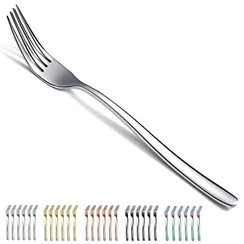 Produktbild: Menügabel 6-teilig, Kyraton Edelstahl 7,9 Zoll Tafelgabeln Besteckgabel-Set, Besteck-Set, spülmaschinenfest. (Silber)