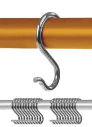 Produktbild: Menz S-Haken – 20er Set – Solide S-Haken aus Edelstahl – Funktionale Metallhaken als Haken zum Einhängen – Rostfreie Haken für drinnen und draußen