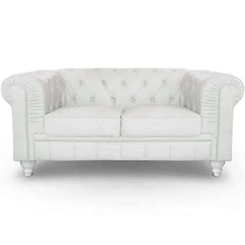 Produktbild: Menzzo Grand Canapé Chesterfield 2-Sitzer Sofa Weiß