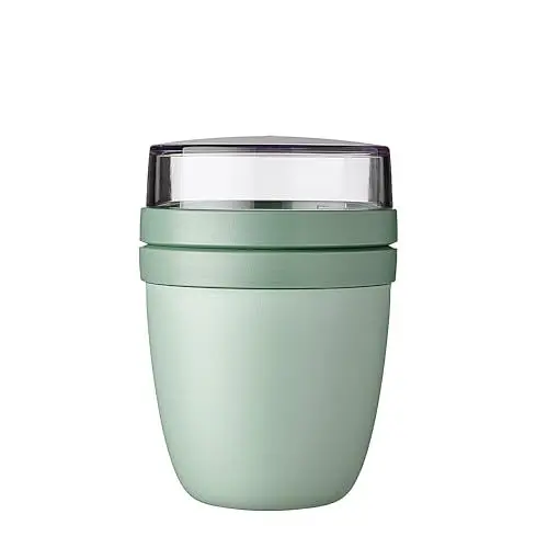 Produktbild: Mepal Müslibecher to go, praktischer Joghurtbecher to go - Unterteilung für Joghurt & Müsli - Geeignet für Gefrierschrank, Mikrowelle & Spülmaschine - 500 ml + 200 ml - Nordic Sage