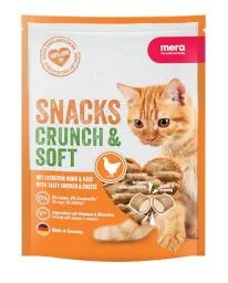 Produktbild: MERA Crunch & Soft mit Huhn & Käse (200g), köstliche Katzen Leckerlies, nahrhafte Katzensnacks voller Vitamine und Mineralien, Katzenleckerlis mit cremiger Füllung