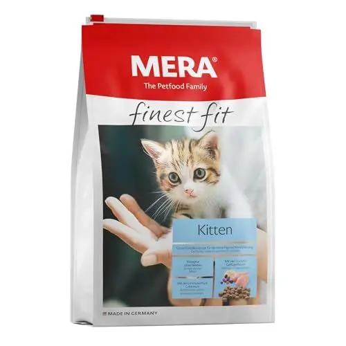 Produktbild: MERA finest fit Kitten, Junior Katzenfutter trocken für Babykatzen bis 1 Jahr, Trockenfutter aus frischem Geflügel und Reis, gesundes Futter für junge Katzen, ohne Zucker (4 kg)