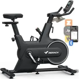 Produktbild: MERACH Indoor Cycling Bike, Heimtrainer für Zuhause mit magnetischem Widerstand, Bluetooth-Ergometer mit Bluetooth-Verbindung, Komfort-Sitzkissen, 127KG Belastbar