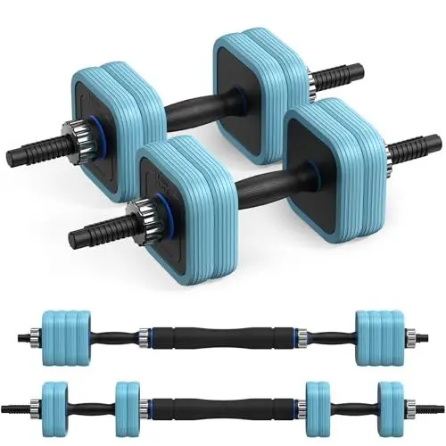 Produktbild: Merach Hanteln Set Kurzhanteln Langhanteln 10kg,Hantel mit Verbindungsstahlrohr Gewichten,3 in 1 Verstellbar Dumbbell Set,Hantelscheiben,Gewichte,Hantelstangen für Krafttraining,Zuhause, Fitnessstudio