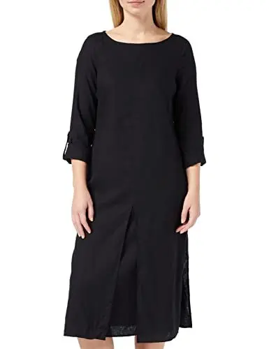 Produktbild: MERAKI Damen Maxi-Leinenkleid, Schwarz, 38