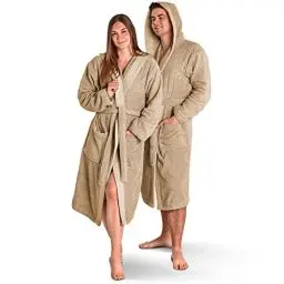 Produktbild: Merana Rome Bademantel Unisex | kuschelweicher und saugstarker Bademantel für Herren und Damen mit großer Kapuze | Frottier Luxus Qualität | 100% Baumwolle | Oeko-TEX | Premium Hotelqualität 450 GSM