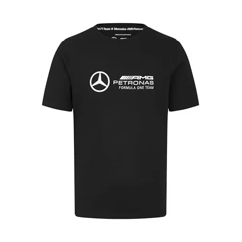 Produktbild: MERCEDES AMG PETRONAS F1 Herren Tshirt mit großer 3D-Team-Logo-Ausführung - Schwarz - Größe: M