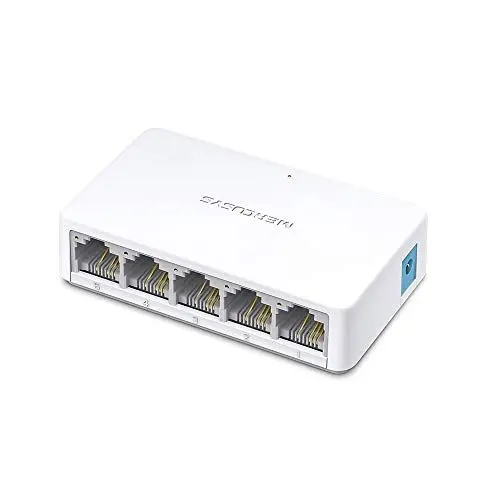 Produktbild: MERCUSYS MS105 5-Port Ethernet Netzwerk Switch 10/100 MBit/s, RJ-45 Anschlüsse LAN Switch, Lug-und-Play, Lüfterlose Ruhe, Automatische Geschwindigkeits- und Duplexanpassung
