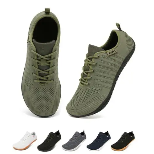 Produktbild: Merdoo Barfuss Schuhe Damen Barfußschuhe Herren Barfuß Sneaker Barefoot Squat Shoes Deadlift Schuhe Minimalistische Walkingschuhe Turnschuhe Grün 40