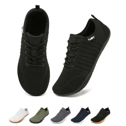 Produktbild: Merdoo Barfuss Schuhe Damen Barfußschuhe Herren Barfuß Sneaker Barefoot Squat Shoes Deadlift Schuhe Minimalistische Walkingschuhe Turnschuhe Schwarz 38