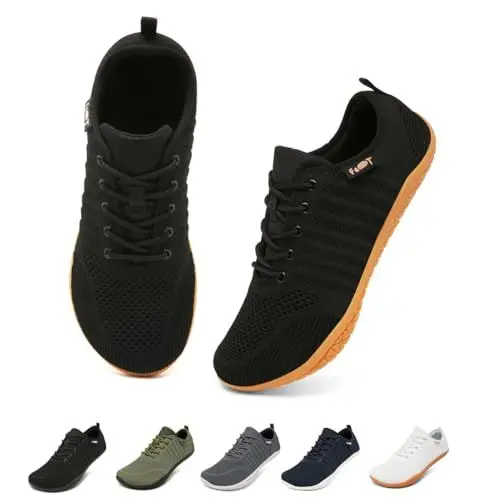 Produktbild: Merdoo Barfuss Schuhe Damen Barfußschuhe Herren Barfuß Sneaker Barefoot Squat Shoes Deadlift Schuhe Minimalistische Walkingschuhe Turnschuhe Schwarz Gum 40