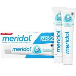 Produktbild: meridol Zahnpasta 2x75ml - Zahncreme bekämpft Zahnfleischentzündungen, antibakterieller Effekt