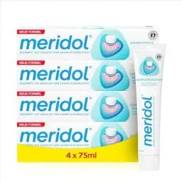Produktbild: meridol Zahnpasta 4x75ml - Zahncreme bekämpft Zahnfleischentzündungen, antibakterieller Effekt