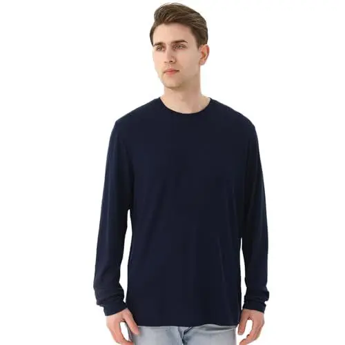 Produktbild: Merino Protect 100% Merino Unterwäsche Herren Weiche Langarmshirts Geruchsresistent Merinowolle Unterhemd zum Jagen Wandern
