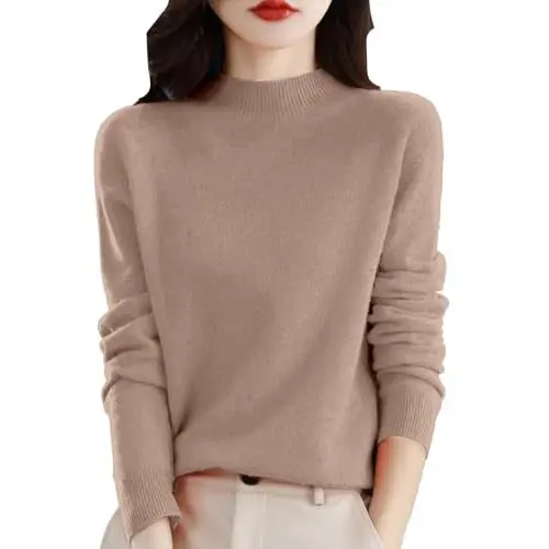 Produktbild: Merinowolle Pullover Damen Winter Wollpullover First-Line Ready to Wear Langarm nahtlosem Strickpullover