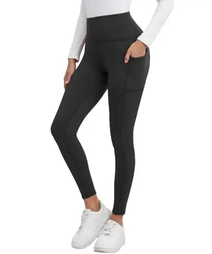 Produktbild: Merlvida Sport Leggings Damen High Waist Blickdicht Sportleggings mit Taschen Bauchweg Sporthose Lang Elastische Leggins Weiche Hose für Yoga Workout Gym
